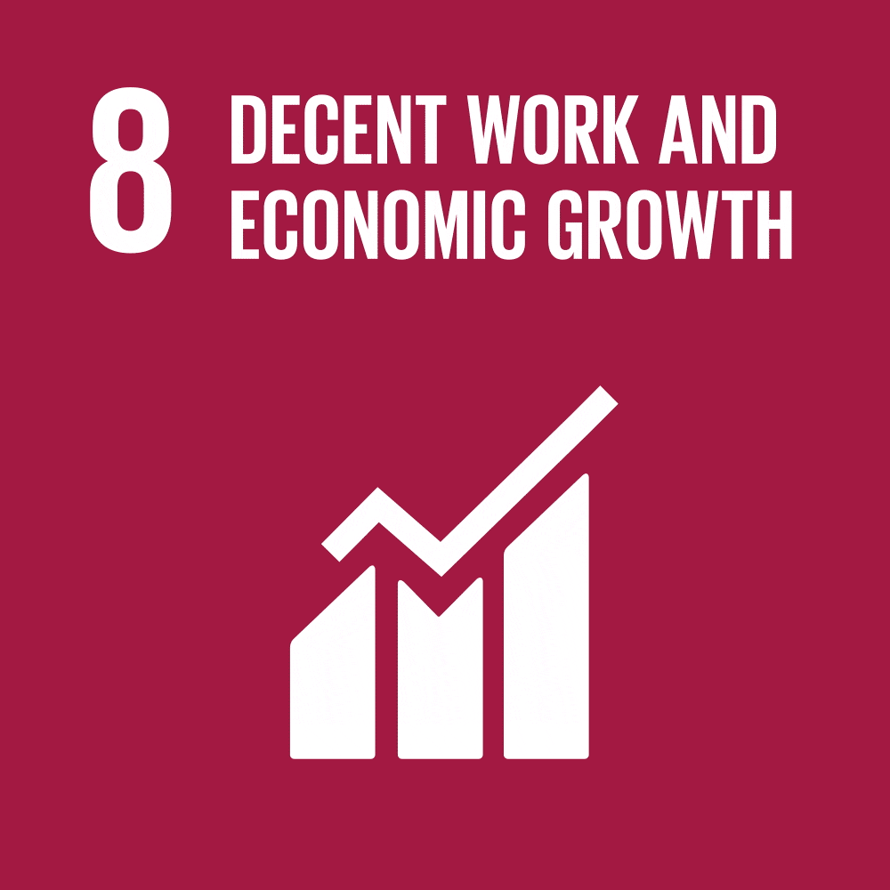 SDG 8 - Menschenwürdige Arbeit und Wirtschaftswachstum; https://unric.org/de/17ziele/#sdg-de-ziele;
https://www.un.org/sustainabledevelopment/news/communications-material/